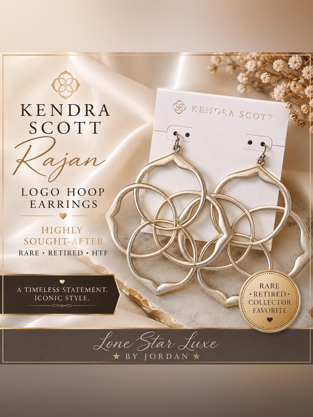 Highly sought-after Kendra Scott "Rajan" Logo Hoop Earrings